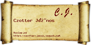 Czotter János névjegykártya