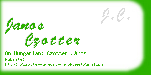 janos czotter business card