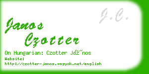 janos czotter business card